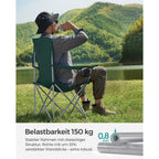 Camping chair - Set of 2 with cup holder - Dark green