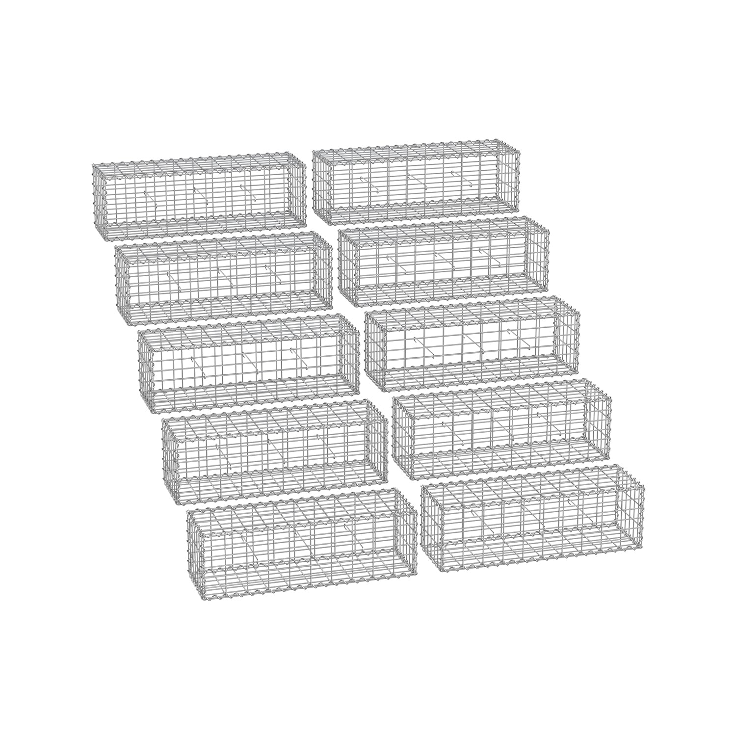 Schans baskets - Set of 10 - For stones - 5 x 10 cm mesh width
