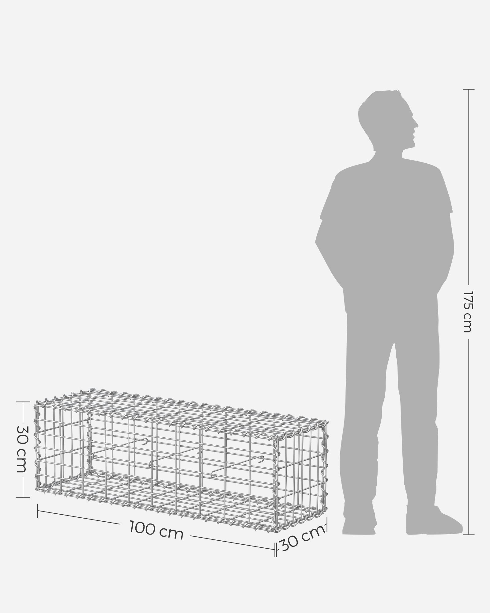 Schans baskets - Set of 10 - For stones - 5 x 10 cm mesh width