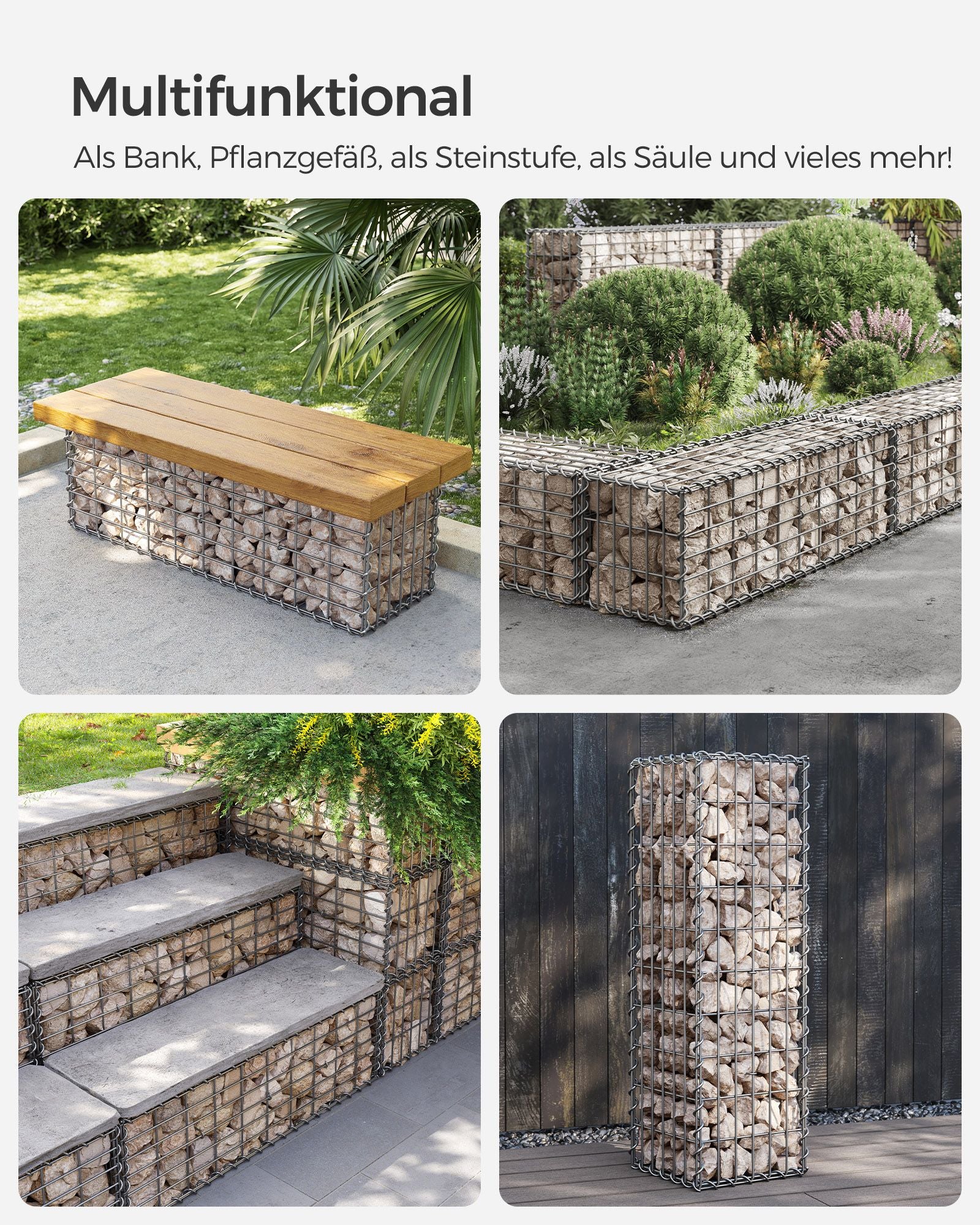Schans baskets - Set of 10 - For stones - 5 x 10 cm mesh width