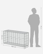 Set of 10 Schans baskets - 100 × 50 × 30 cm - silver