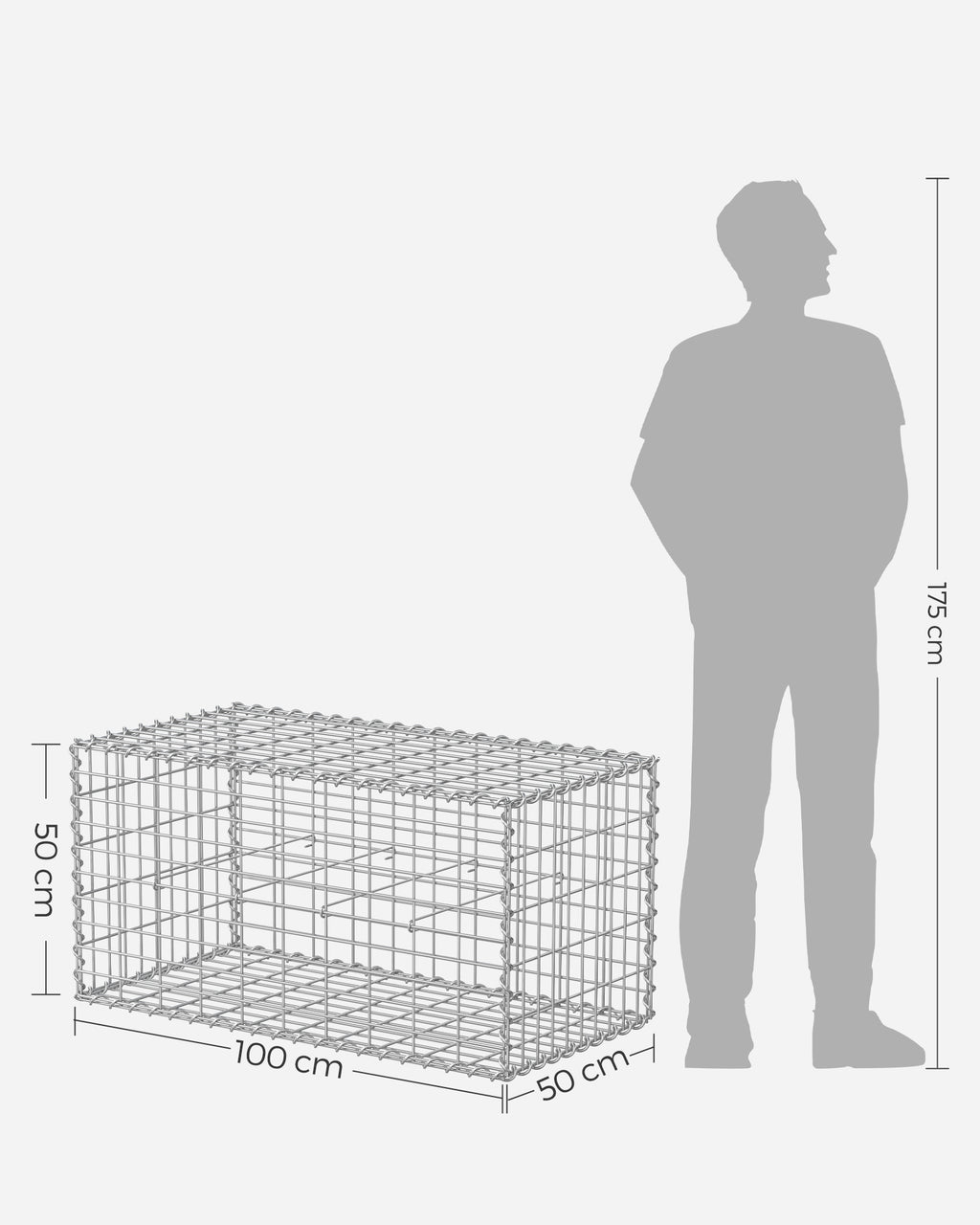Wire baskets - For stones - 5 x 10 cm mesh width - set of 10