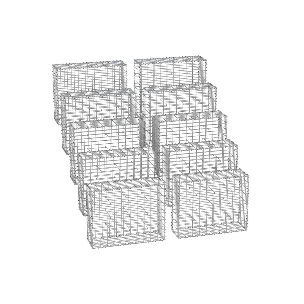 Set of 10 Schans baskets - 100 × 80 × 30 cm - silver