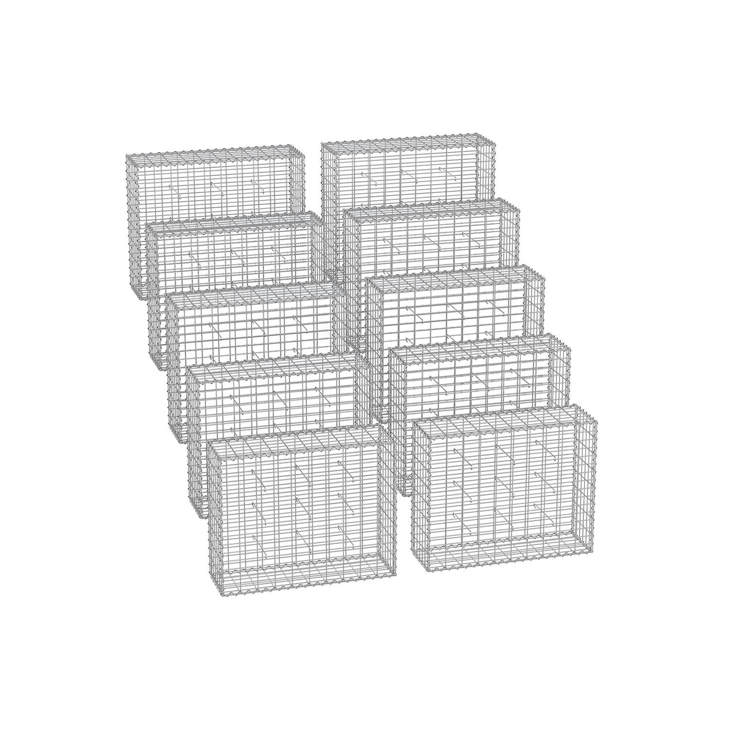 Set of 10 Schans baskets - 100 × 80 × 30 cm - silver