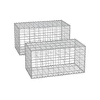 Wire basket - 100 x 30 x 30 cm - Set of 2 - Silver