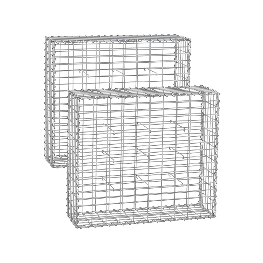 Set of 2 wire baskets - Maas width 5 × 10 cm - silver