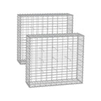 Set of 2 wire baskets - Maas width 5 × 10 cm - silver