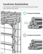 Set of 2 wire baskets - Maas width 5 × 10 cm - silver