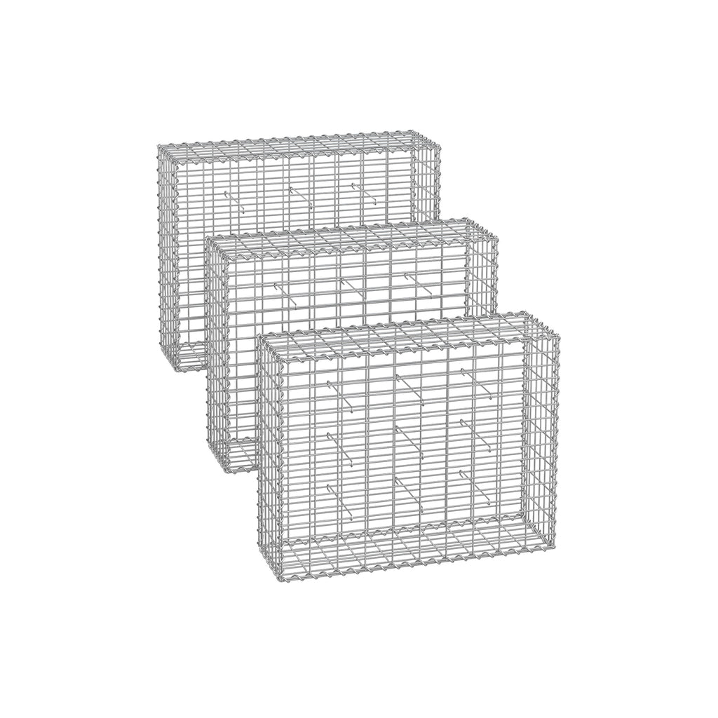 Set of 3 Schans baskets - 100 × 80 × 30 cm - silver