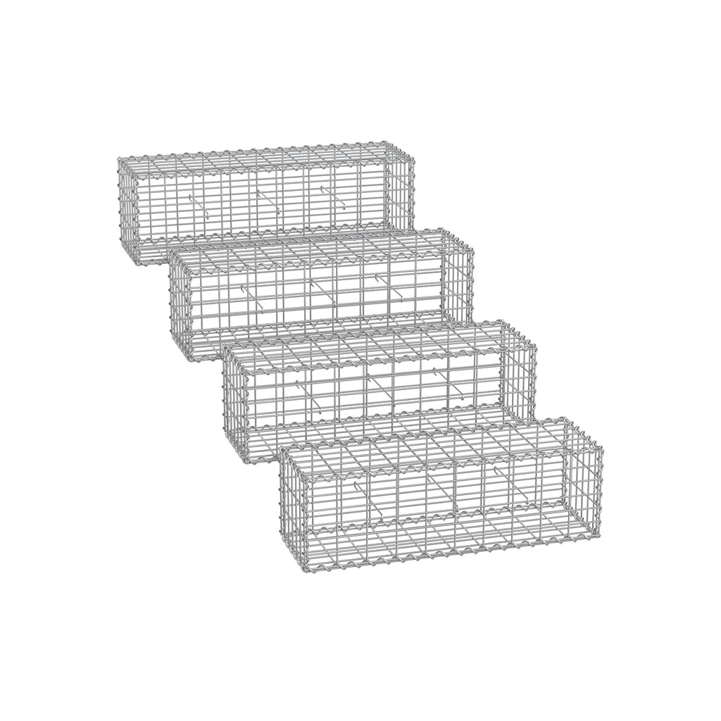 Schans baskets - Set of 4 - 5 x 10 cm Maaswoodte - Silver