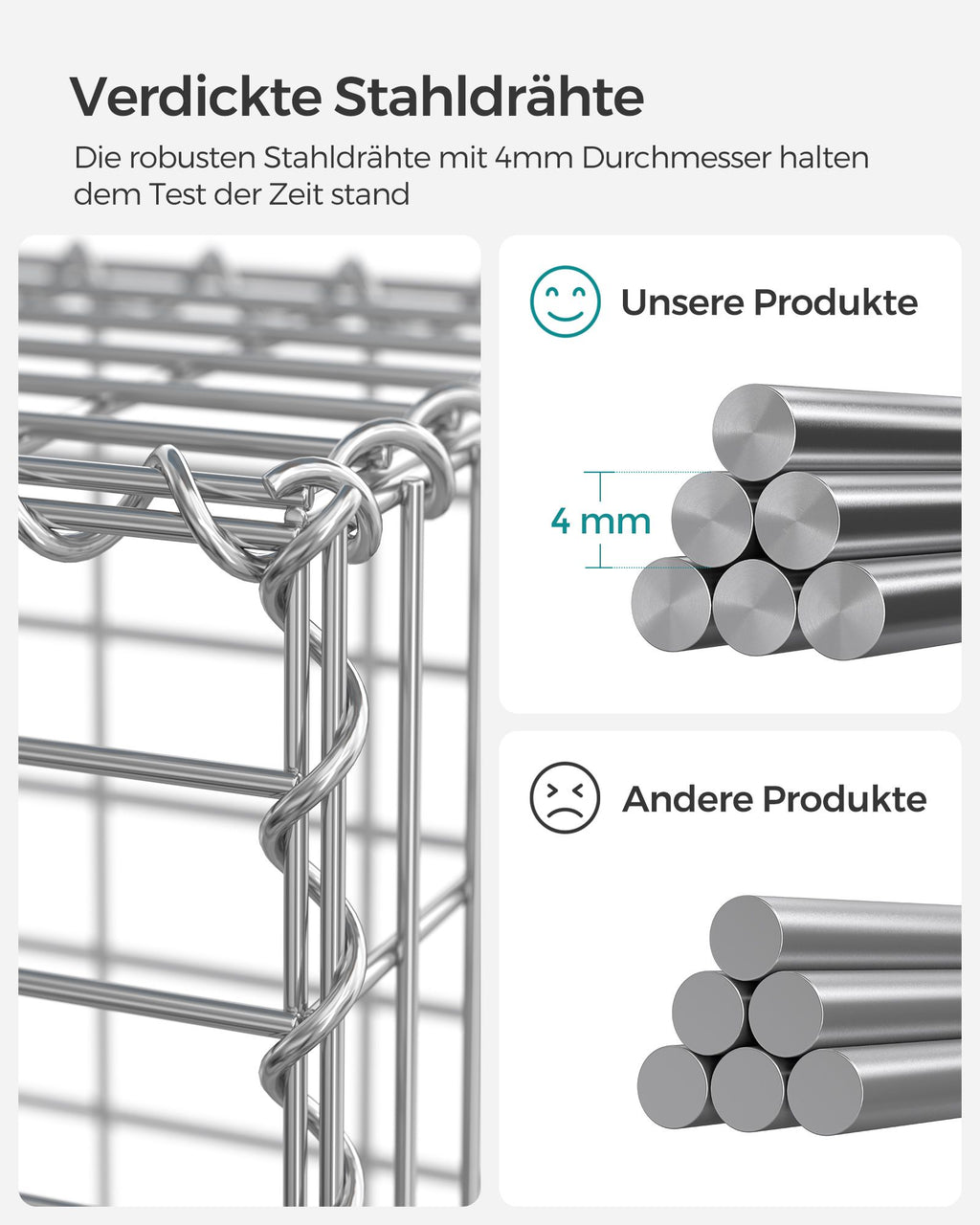 Schans baskets - Set of 4 - 5 x 10 cm Maaswoodte - Silver
