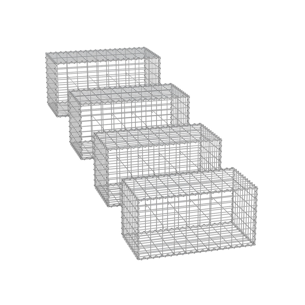 Schans baskets - Set of 4 - 100 × 30 × 30 cm - Silver
