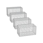 Schans baskets - Set of 4 - 100 × 30 × 30 cm - Silver