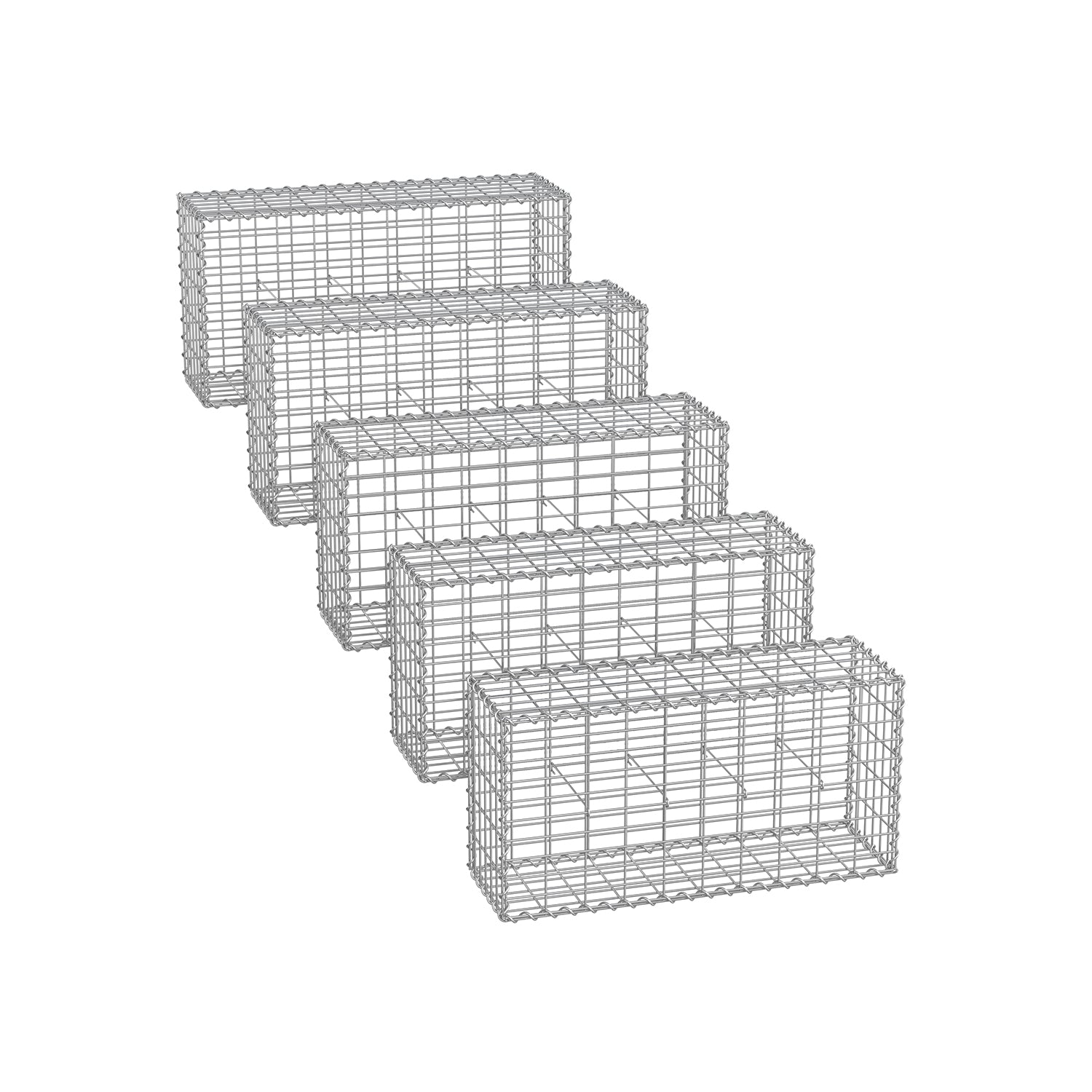 Set of 5 garden decoration distance holders-100 × 30 × 30 cm-silver