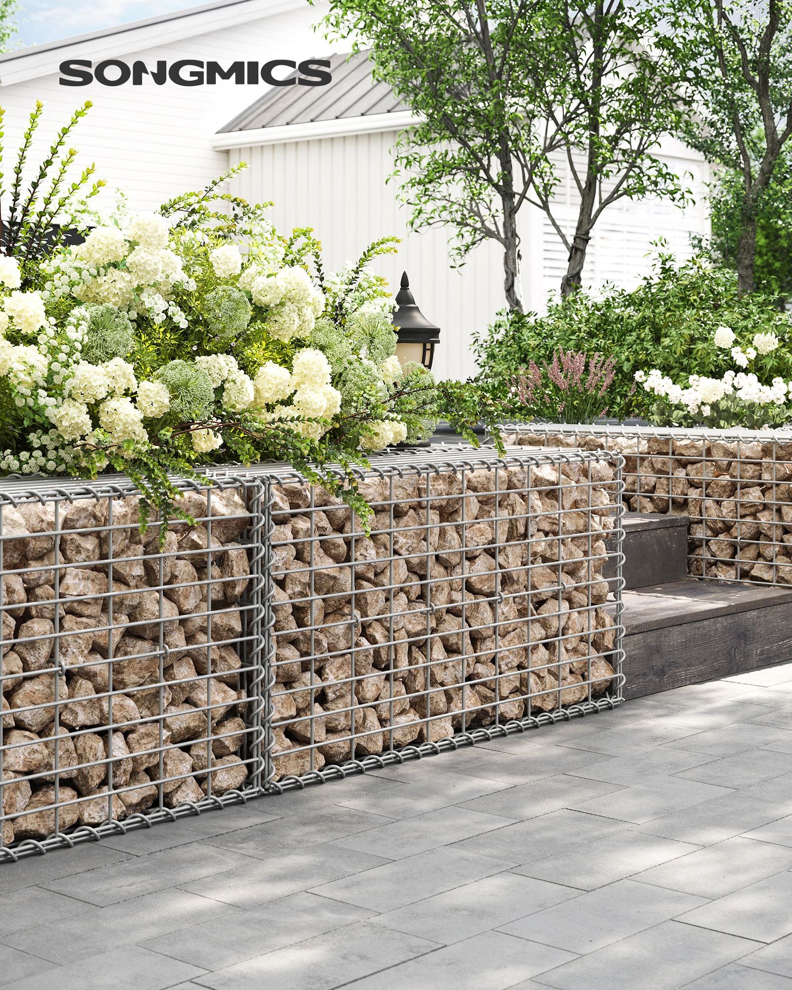 Set of 5 garden decoration distance holders-100 × 30 × 30 cm-silver