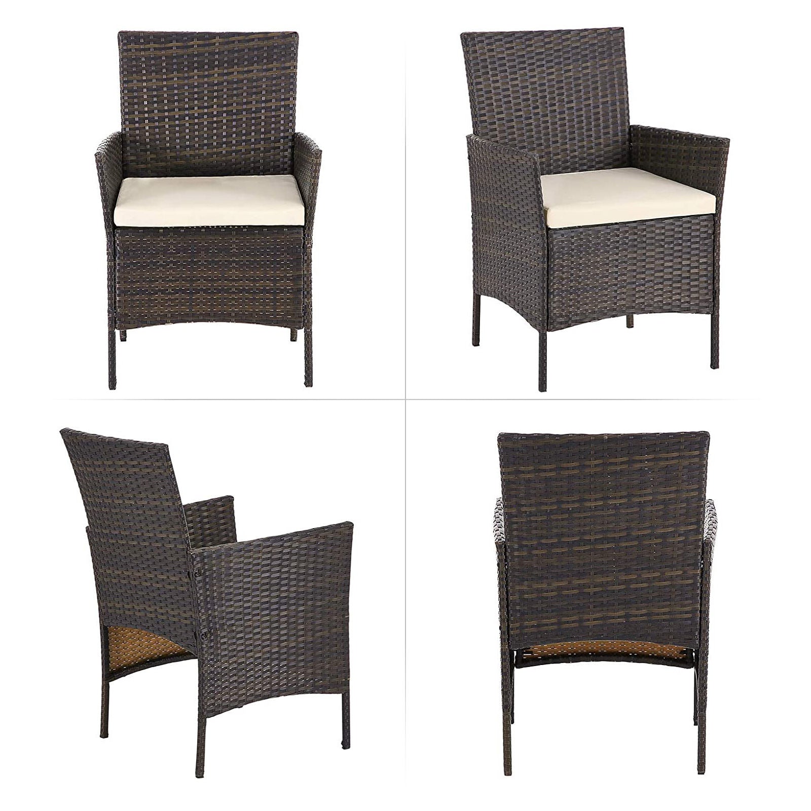 Garden furniture set - Lounge set - 2 chairs and table - patio furniture - brown