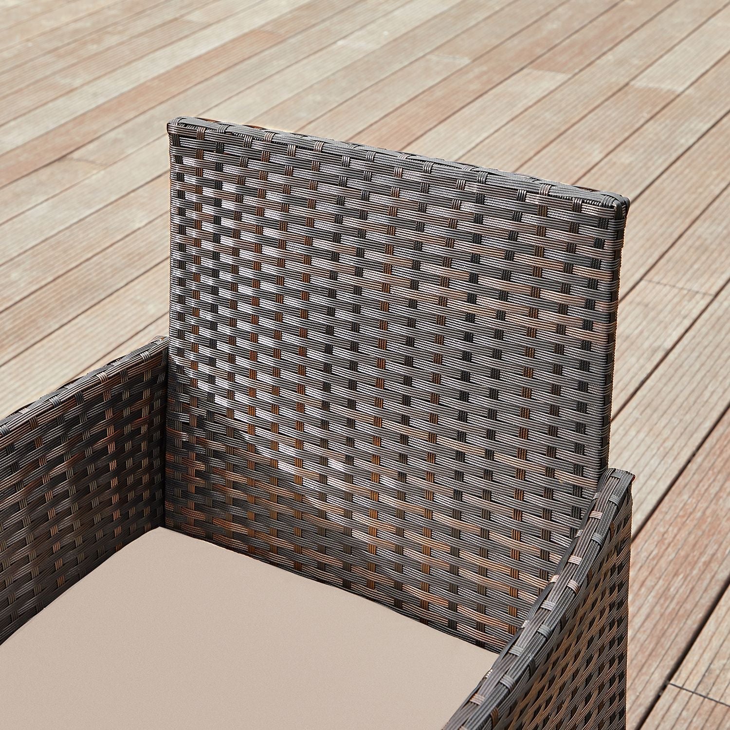 Garden furniture set - Lounge set - 2 chairs and table - patio furniture - brown