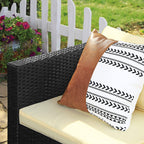 Garden furniture set - Lounge set - Garden bench and table - With pillows - Glass top - Black / Beige