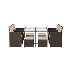 Garden furniture set - Dining table with chairs - set of 9 - Garden set