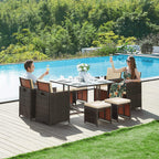 Garden furniture set - Dining table with chairs - set of 9 - Garden set