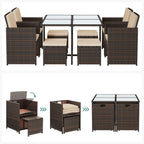 Garden furniture set - Dining table with chairs - set of 9 - Garden set