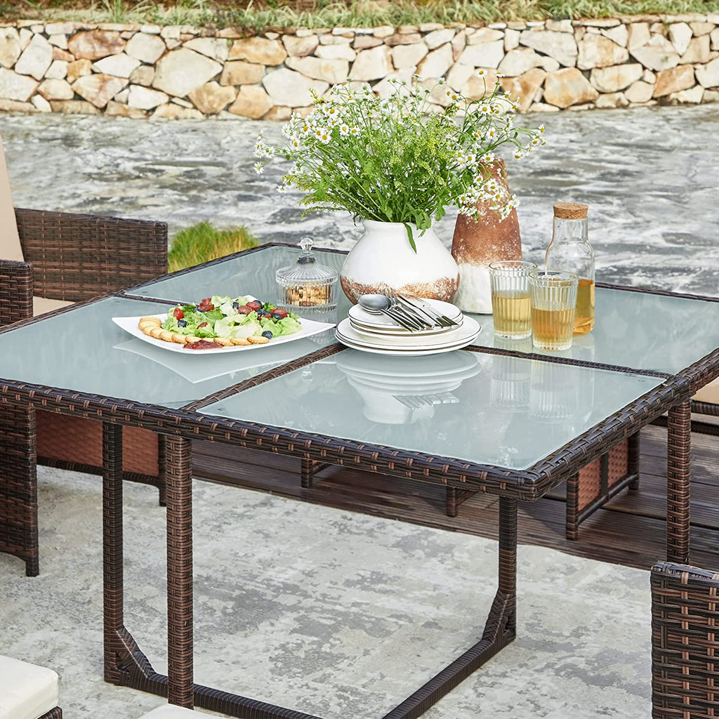 Garden furniture set - Dining table with chairs - set of 9 - Garden set
