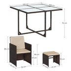 Garden furniture set - Dining table with chairs - set of 9 - Garden set
