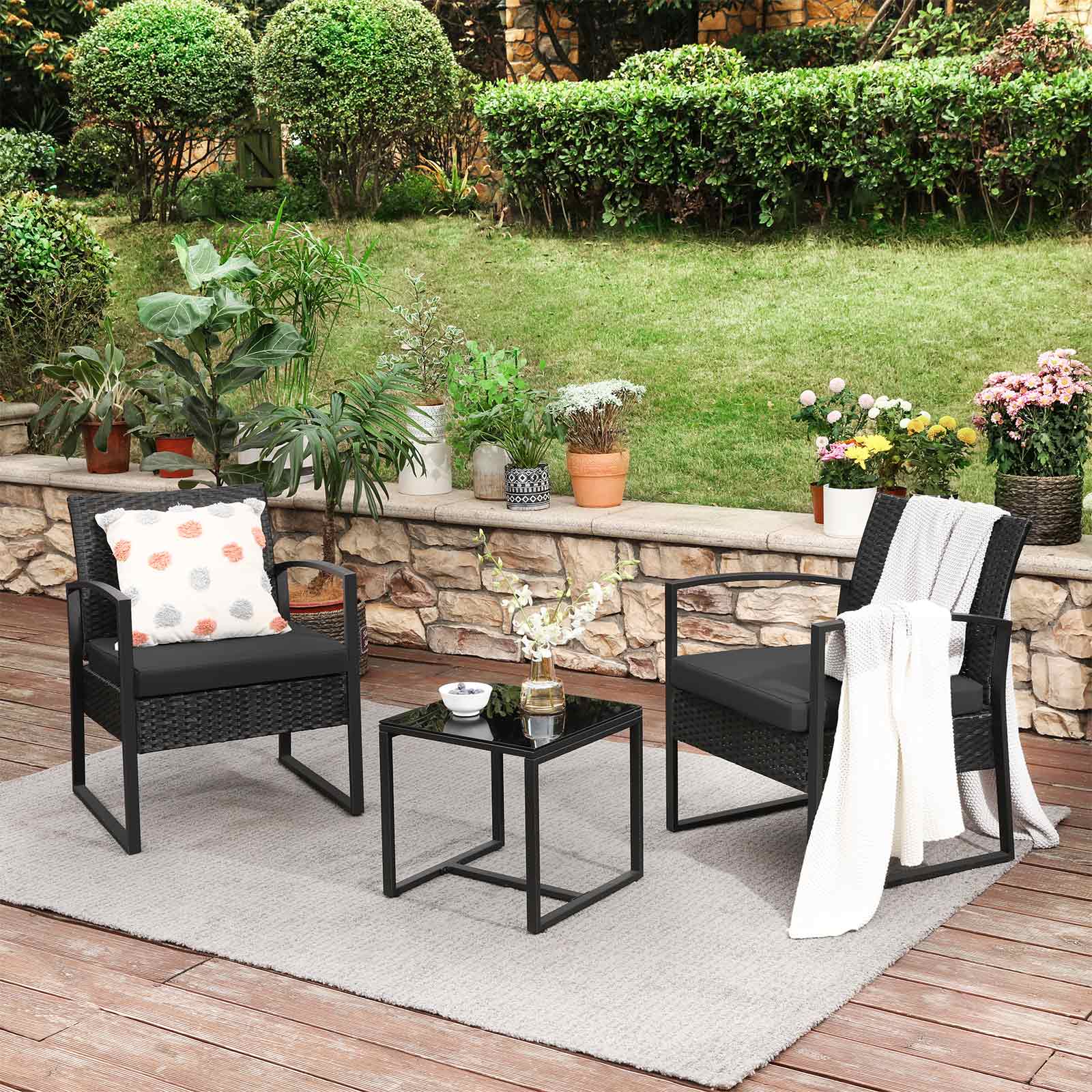 Garden furniture set - Black