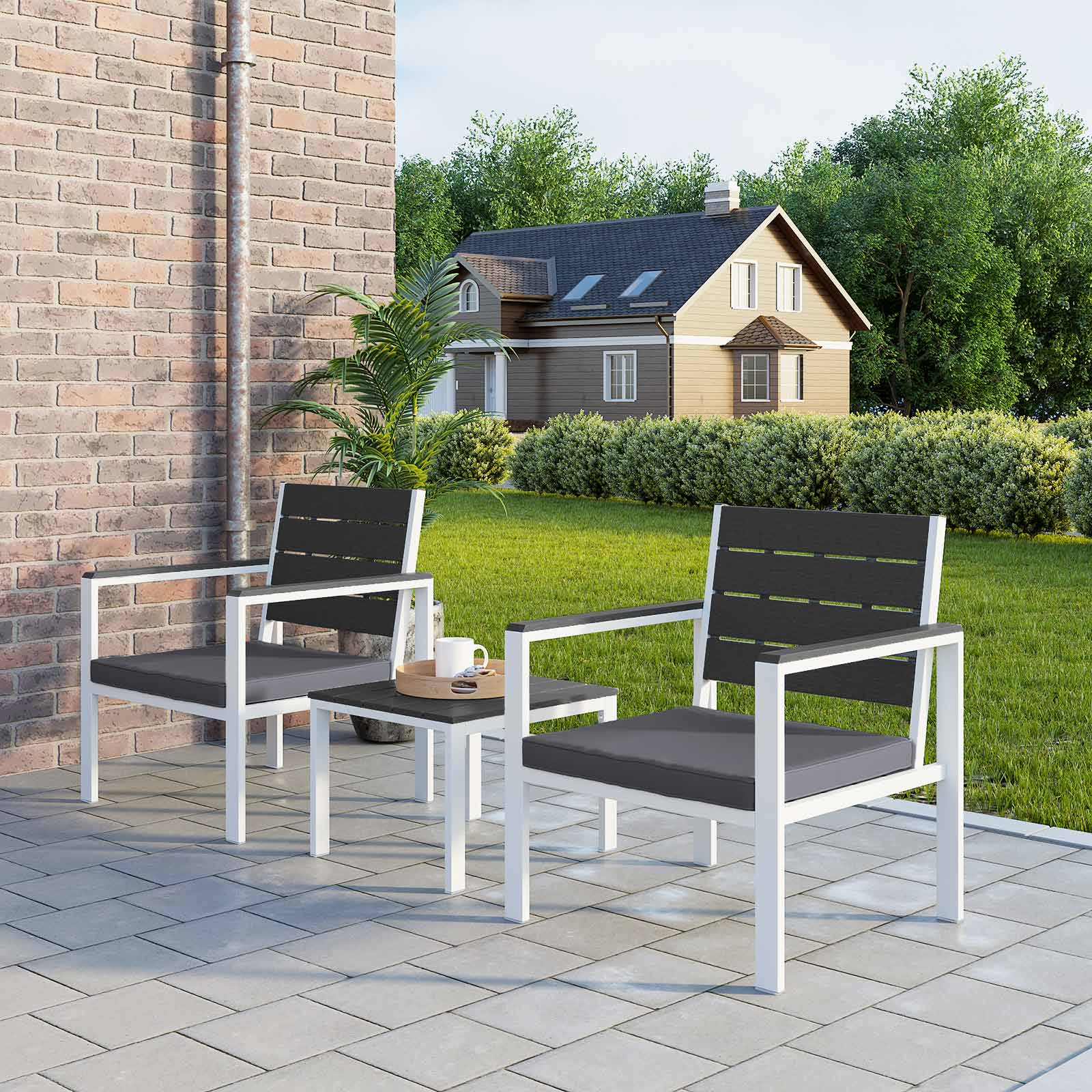Garden furniture - Smoke gray and white