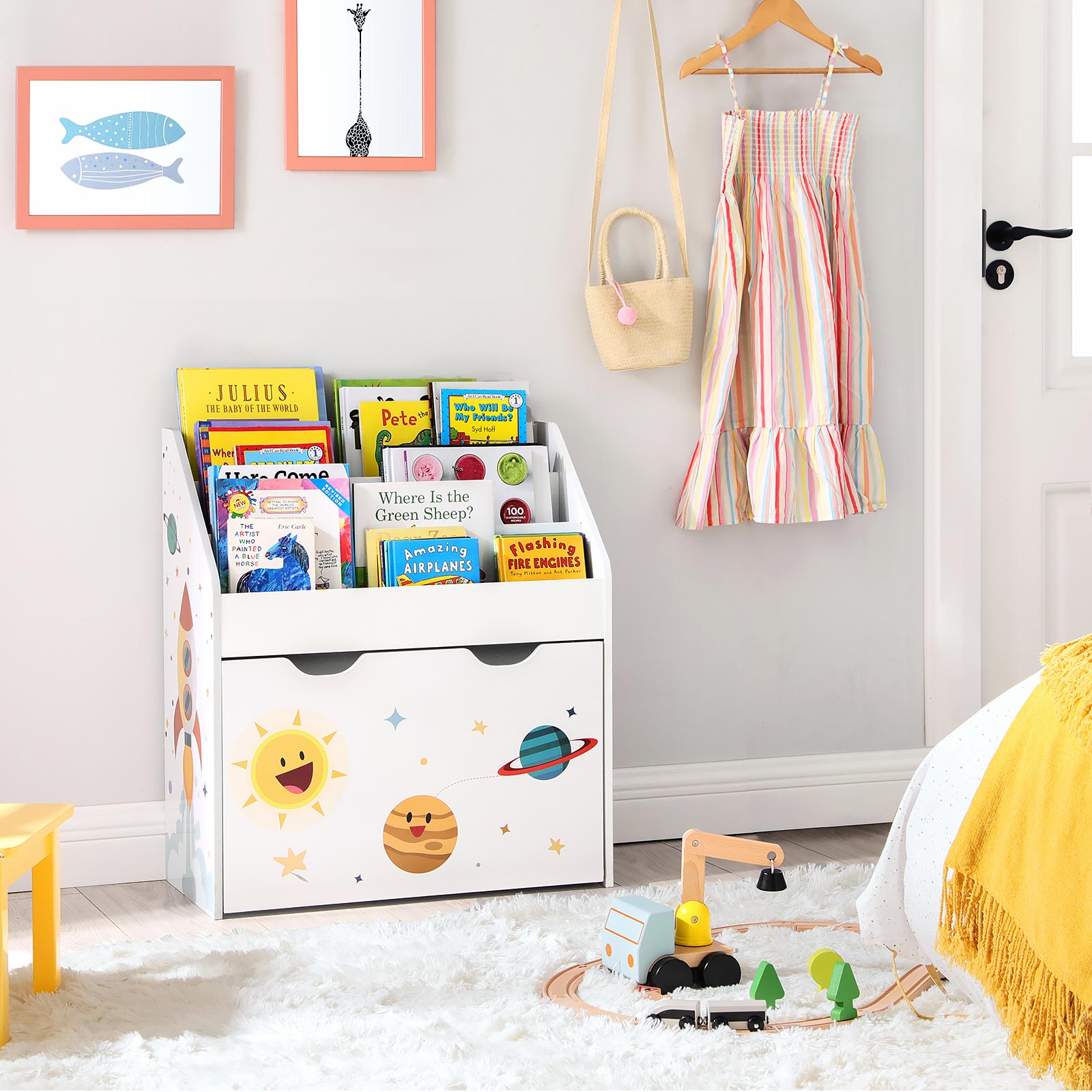 Storage rack - children's cabinet - colorful - for toys and clothing