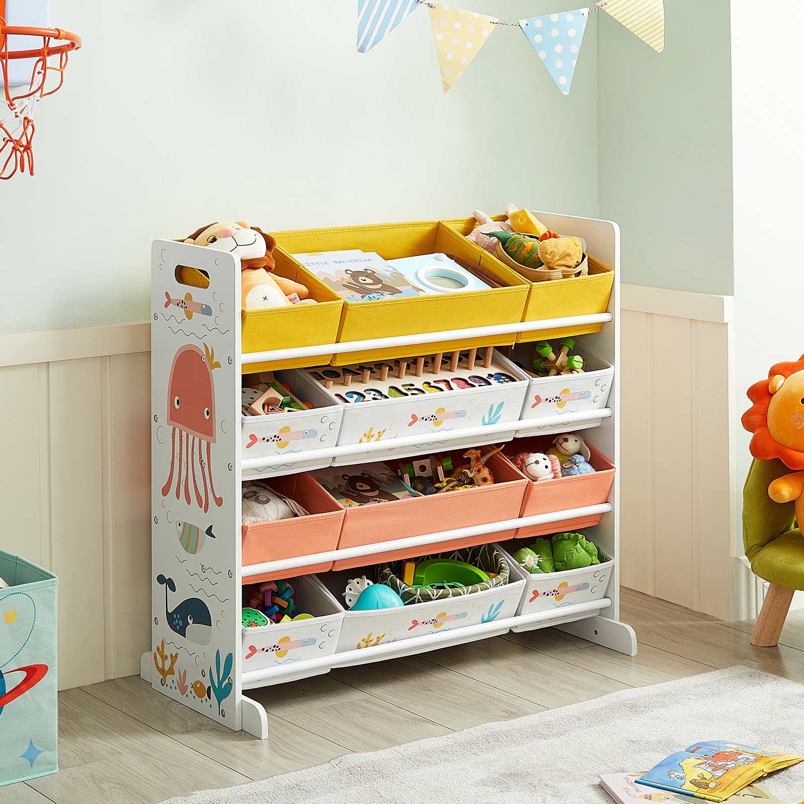 Storage rack - children's cabinet - colorful - for toys and clothing
