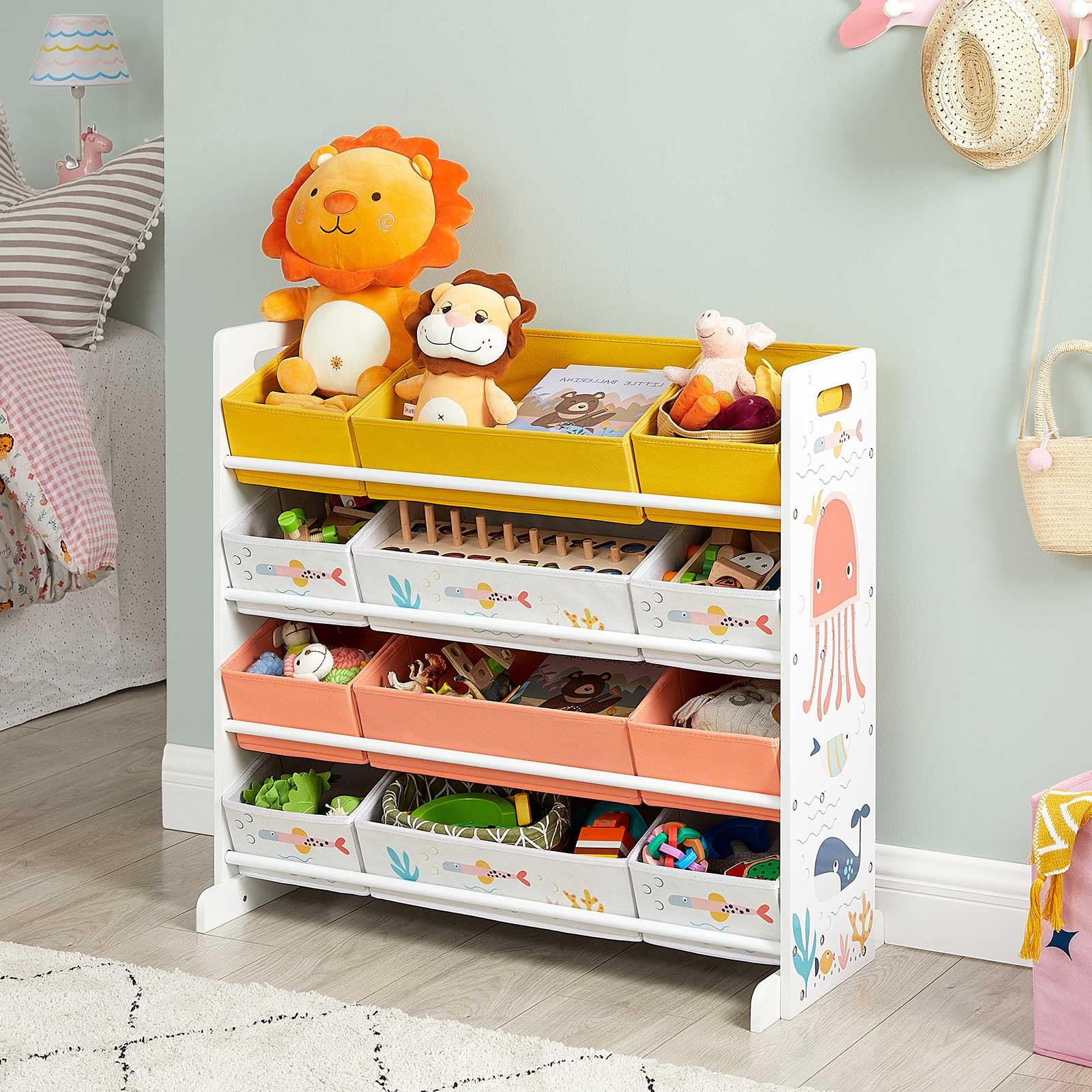Storage rack - children's cabinet - colorful - for toys and clothing