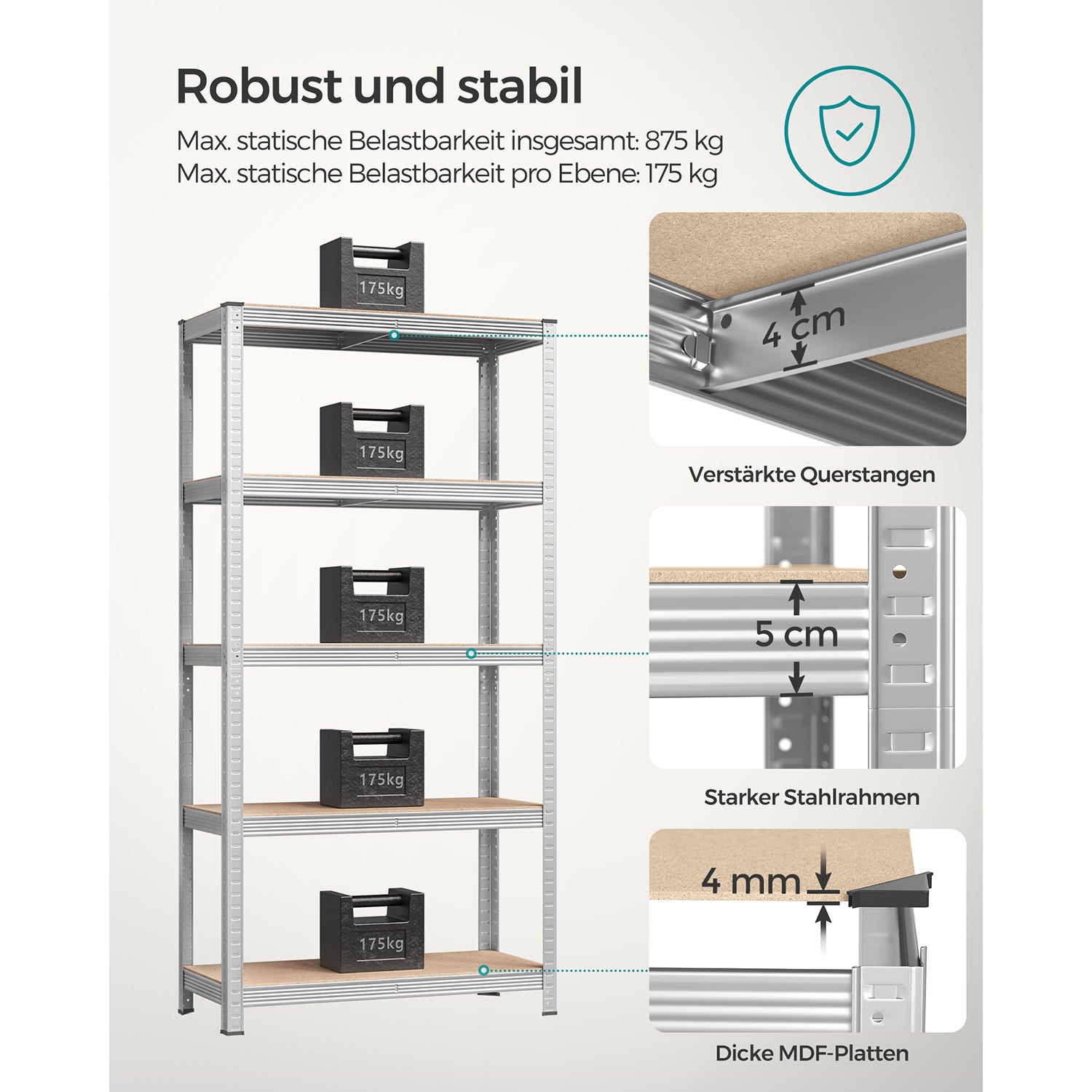 Set of 2 storage boards - Silver