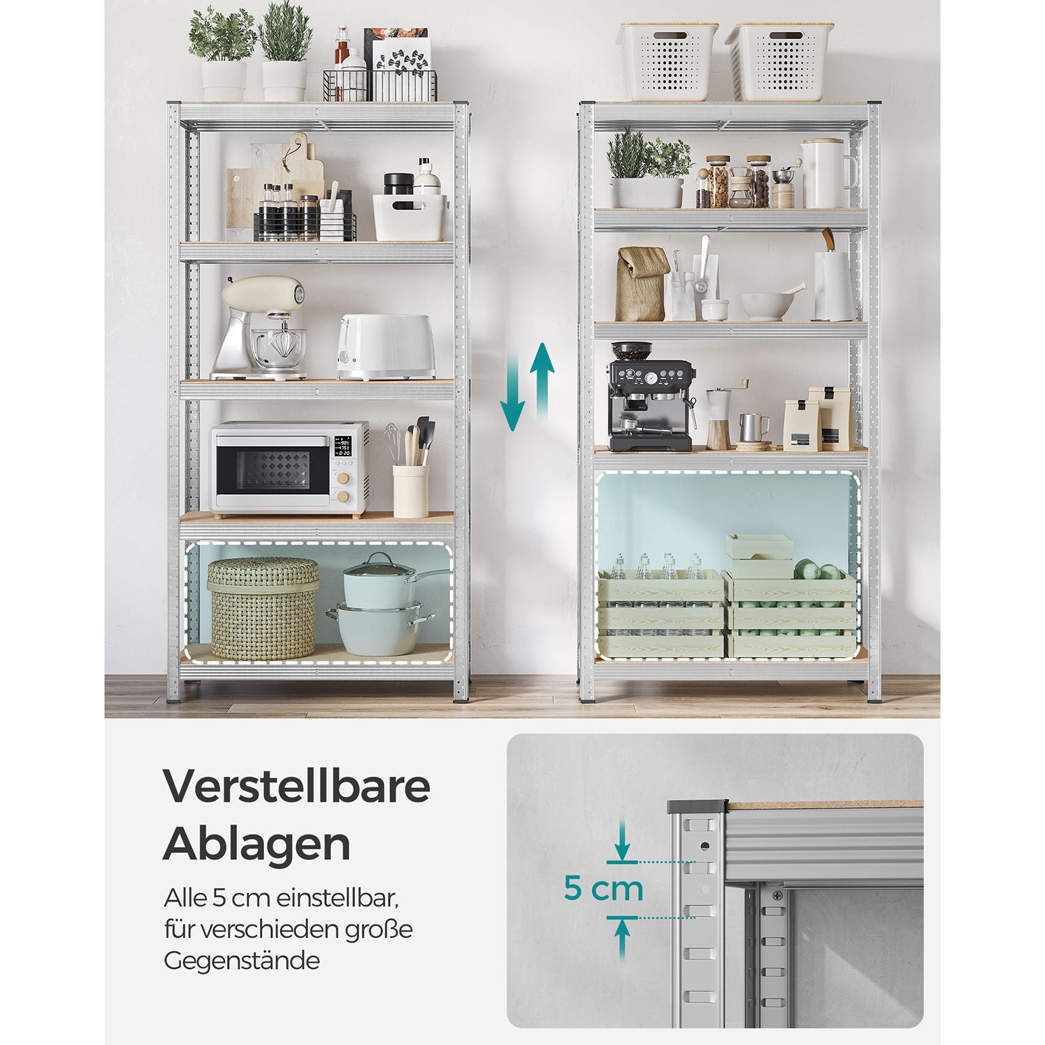 Set of 2 storage boards - Silver