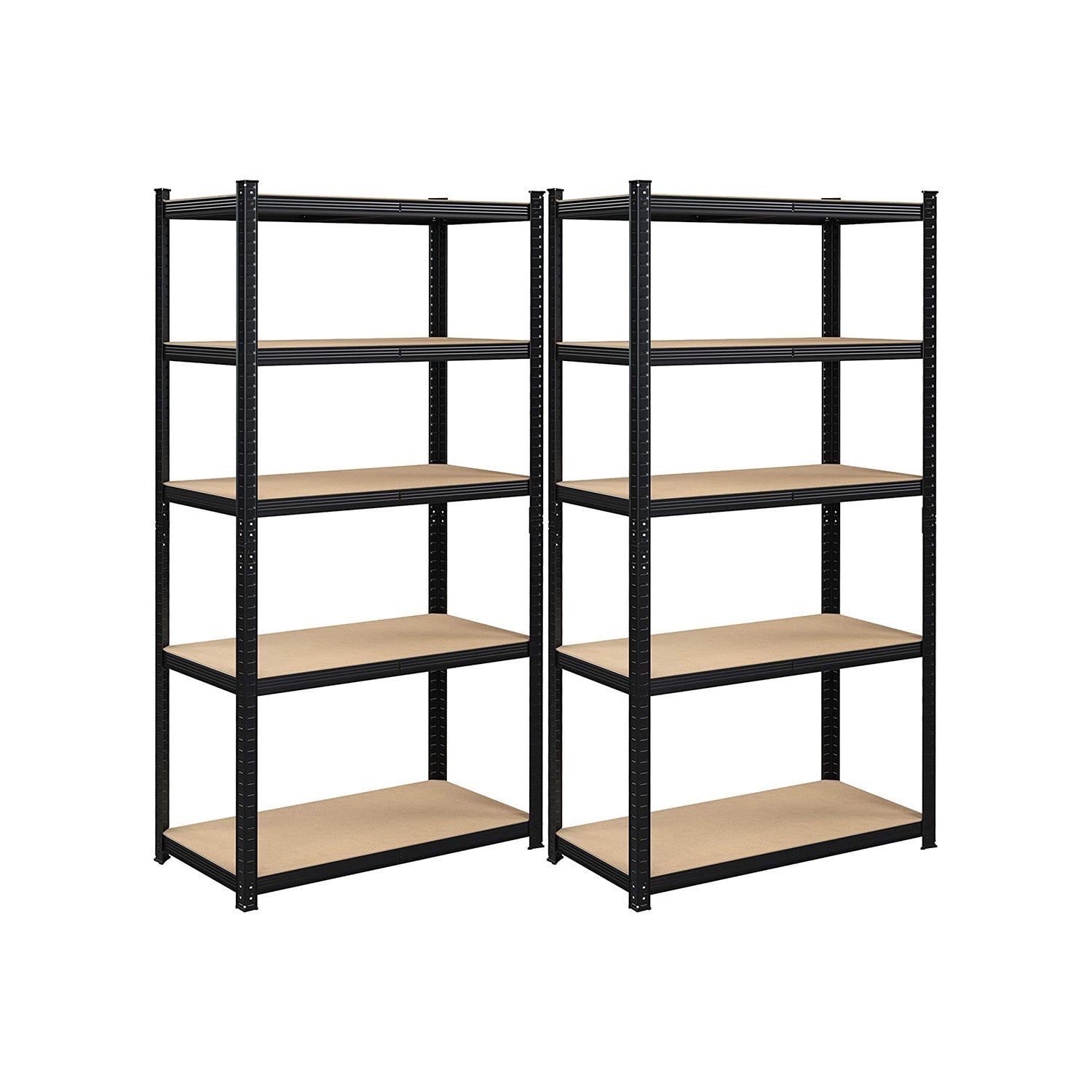 Storage cabinet - Set of 2 - Metal frame - 200 x 100 x 50 cm - taxable up to 875 kg - Black