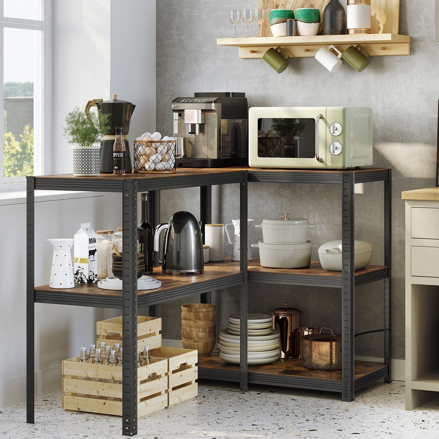 Racking cabinets - cellar shots - with 5 levels - of 200 cm high - Black