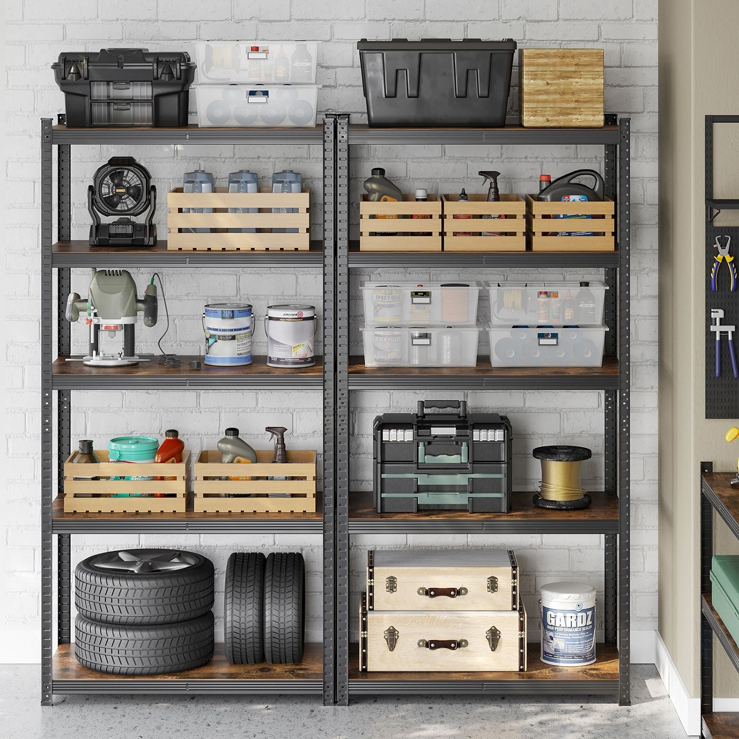 Racking cabinets - cellar shots - with 5 levels - of 200 cm high - Black