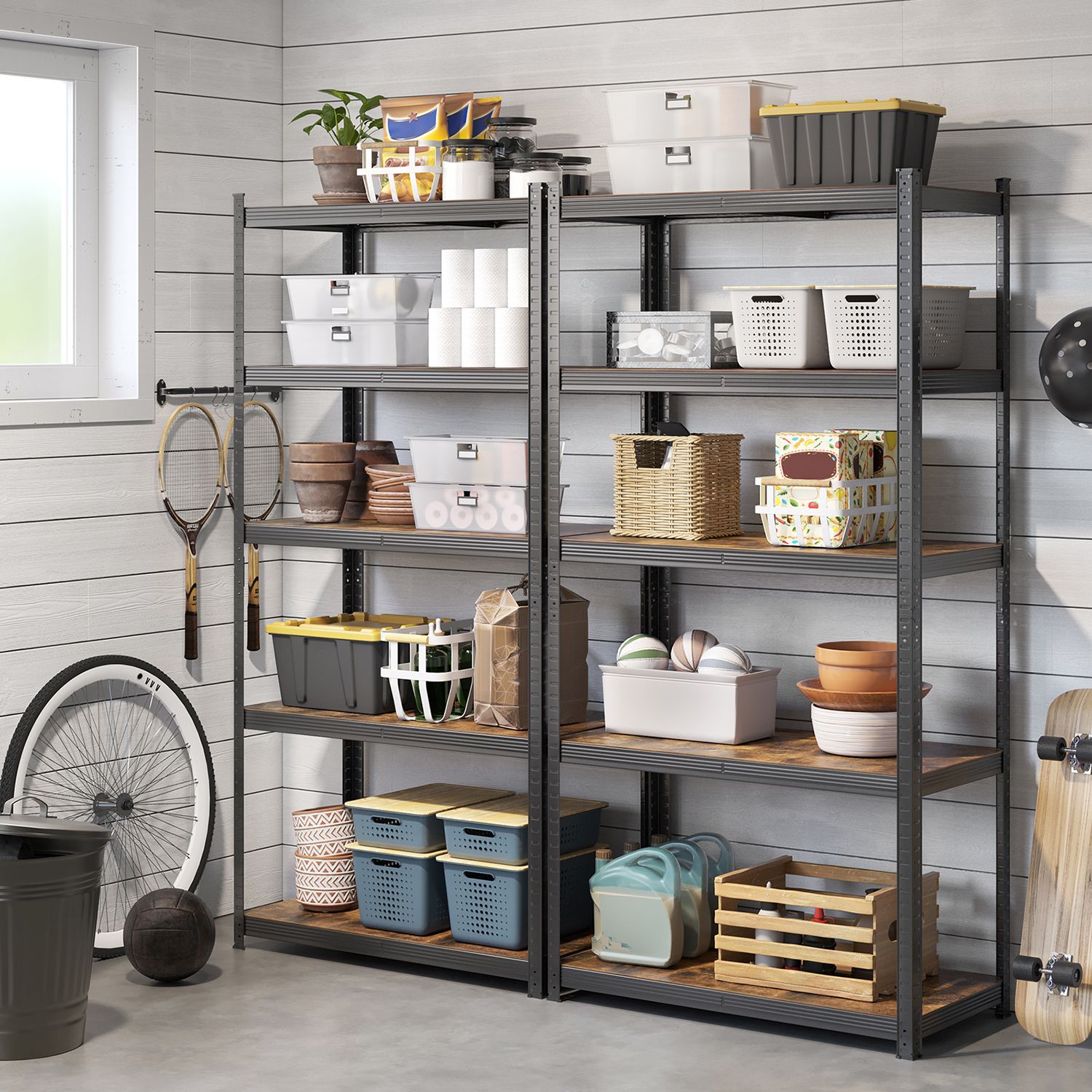Racking cabinets - cellar shots - with 5 levels - of 200 cm high - Black