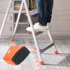 Ladder - Aluminum stairladder - 6 steps - Gray / Orange