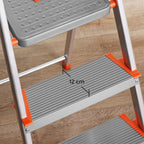 Ladder - Aluminum stairladder - 6 steps - Gray / Orange