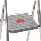 Ladder - Aluminum stairladder - 6 steps - Gray / Orange