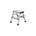 Ladder-with 2 non-slip steps-silver-gray-ink black