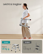 Ladder-with 2 non-slip steps-silver-gray-ink black