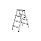 Ladder-with 4 non-slip steps-silver-gray-ink black