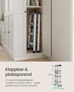 Ladder-with 4 non-slip steps-silver-gray-ink black