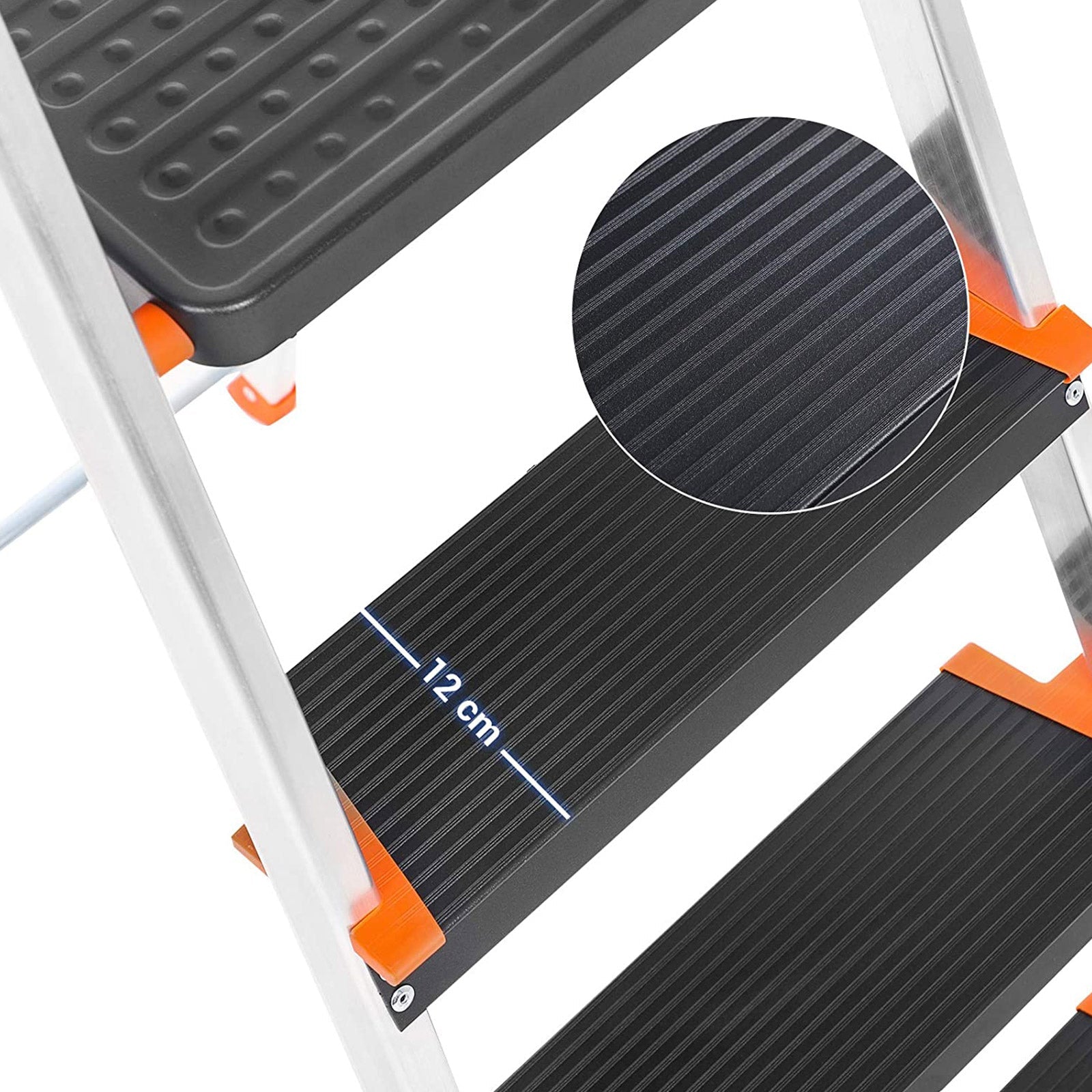 Ladder - 3 steps - Aluminum - Anti -slip feet - load capacity 150 kg