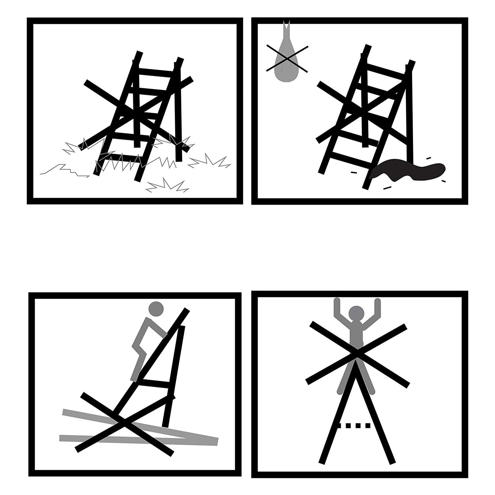 Ladder - 3 steps - Aluminum - Anti -slip feet - load capacity 150 kg