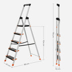 Stairladder - Foldable - 5 steps - Aluminum - up to 150 kg