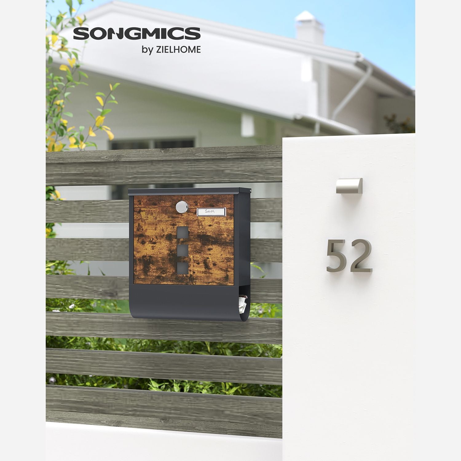 Letterbox - with newspaper compartment