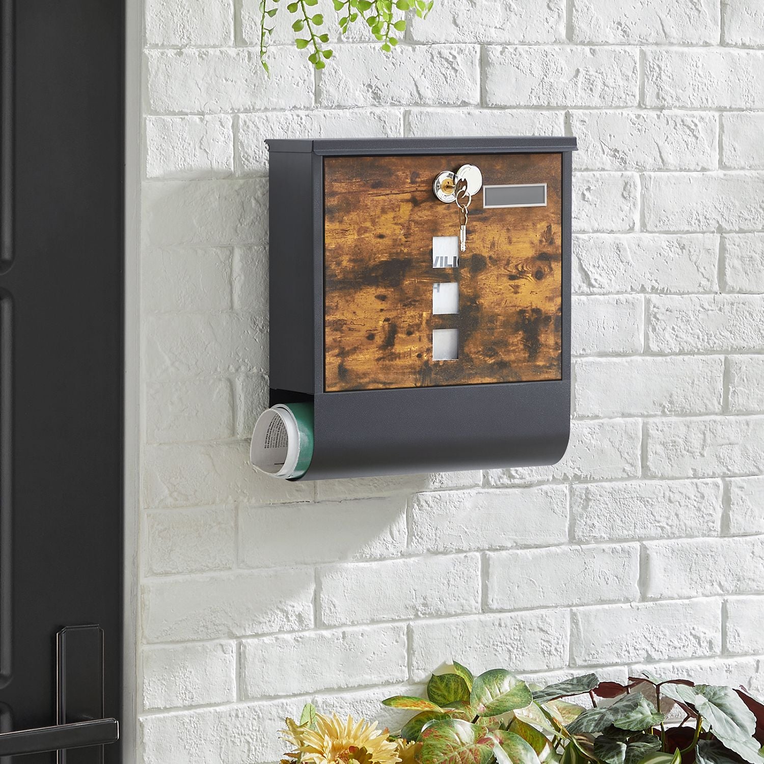 Letterbox - with newspaper compartment